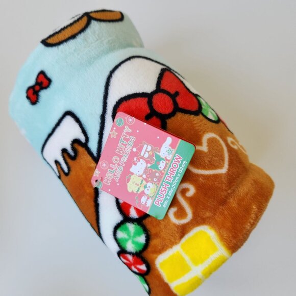 Hello Kitty And Friends Holiday Blanket Soft Fleece Throw Christmas Gingerbread - Picture 8 of 10